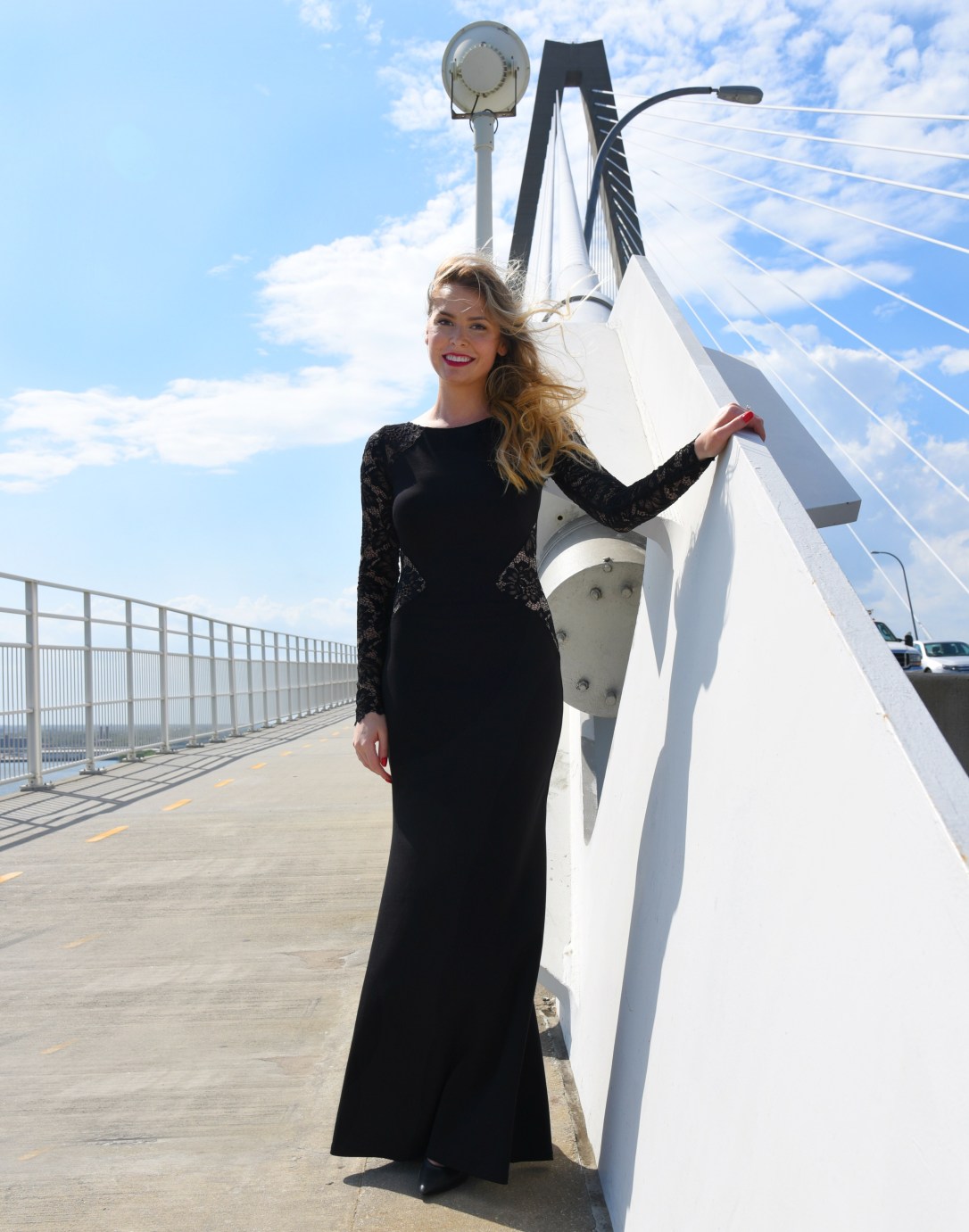 Drafted evening formal dress knit