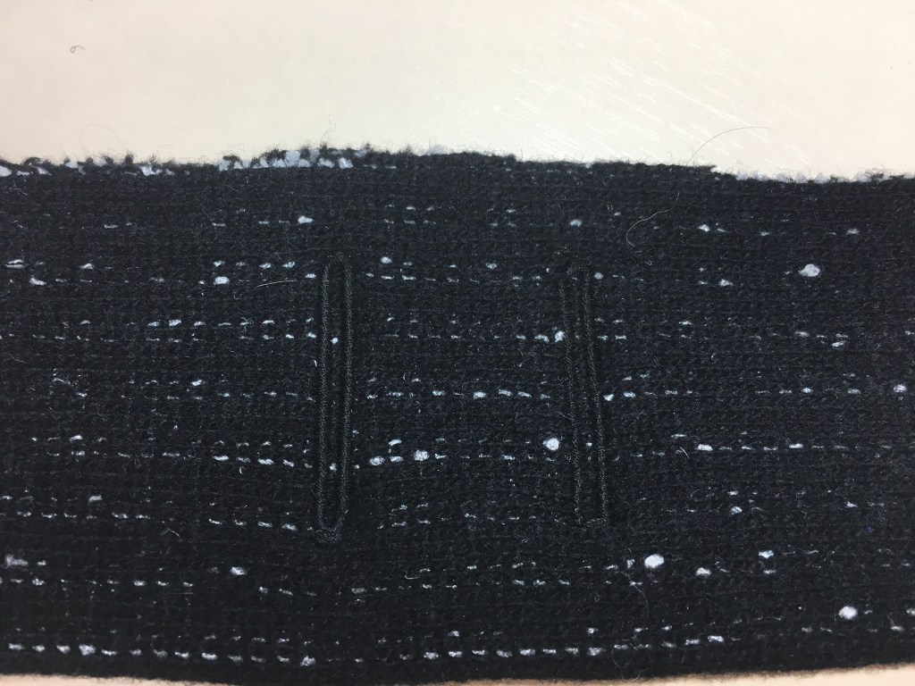 Sewing corded buttonholes in knit fabric