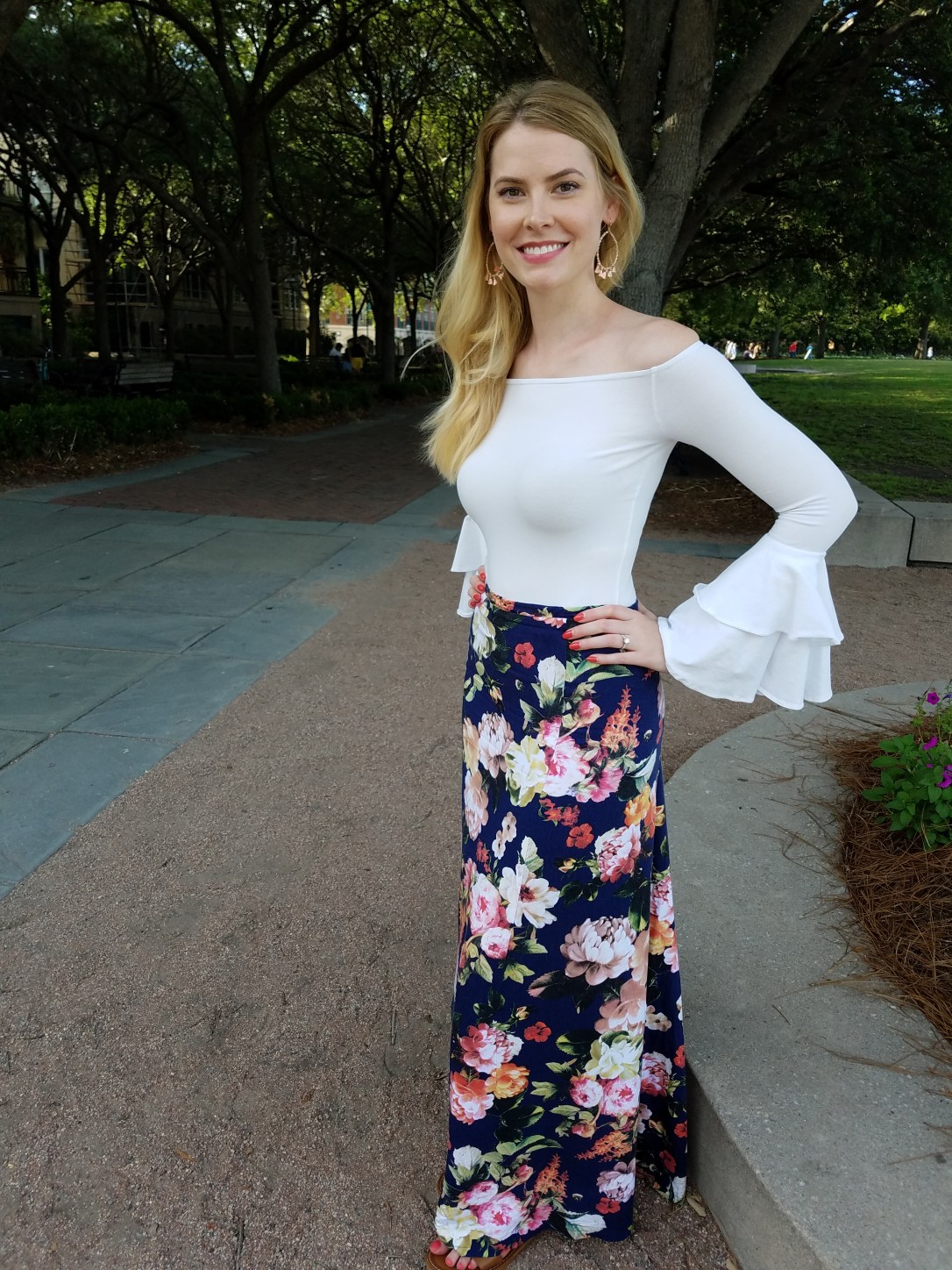nettie off the shoulder bodysuit and burda maxi