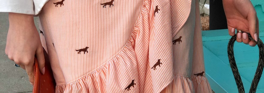 McCalls 7606 Wrap Skirt seersucker