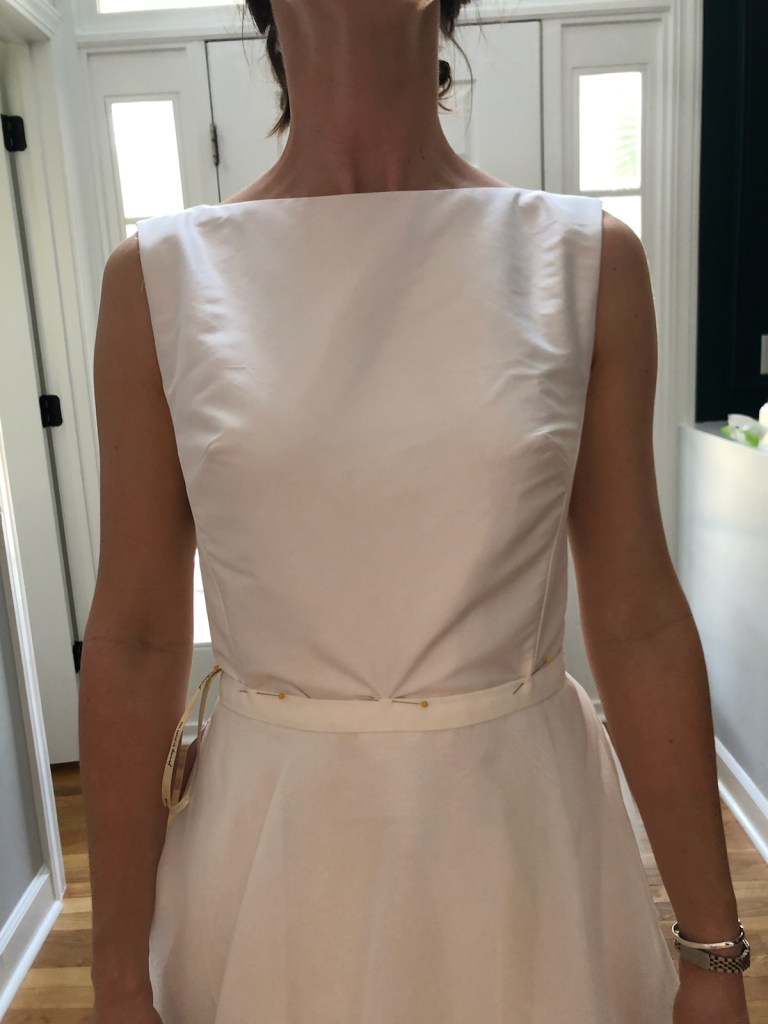 making the wedding dress