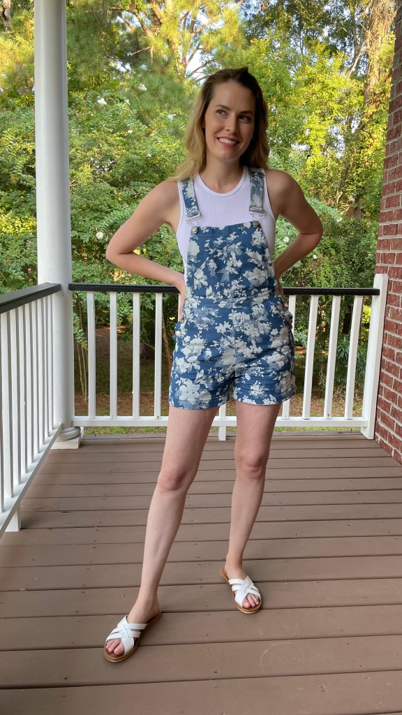 Closet Core Jenny Overalls telio floral denim